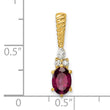 14K Polished Diamond and Rhodolite Garnet Twisted Chain Slide - Birthstone Company