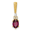 14K Polished Diamond and Rhodolite Garnet Twisted Chain Slide - Birthstone Company