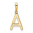 10K Diamond Letter A Initial Pendant