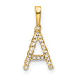 10K Diamond Letter A Initial Pendant