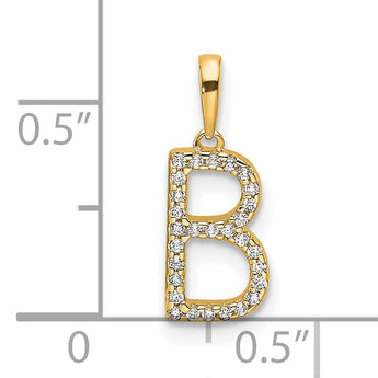 10K Diamond Letter B Initial Pendant