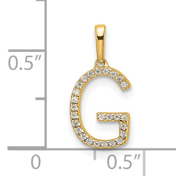 10K Diamond Letter G Initial Pendant
