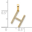 10K Diamond Letter H Initial Pendant