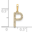 10K Diamond Letter P Initial Pendant