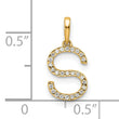 10K Diamond Letter S Initial Pendant