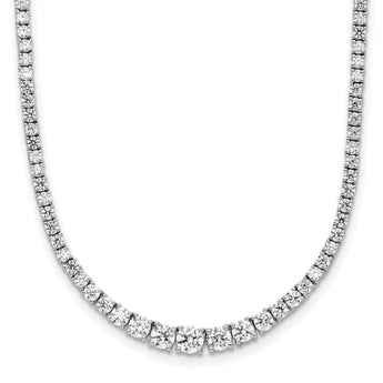 14kw Graduating Lab Grown Diamond Tennis Style Bolo Necklace