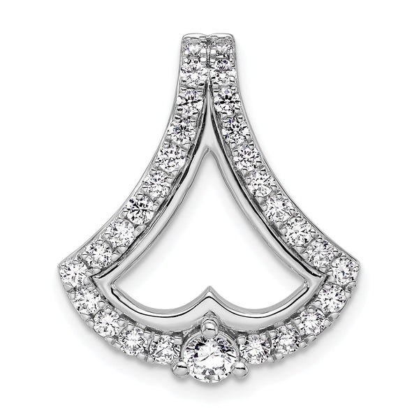 14k White Gold 1 carat Lab Grown Diamond VS/SI+ G+ Chain Slide Pendant