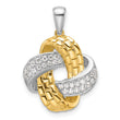 14K Two-Tone Lab Grown Diamond Love Knot Pendant