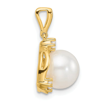 14k Lab Grown Diamond & FWC Pearl Pendant