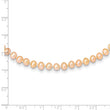 14K Gold 16 Pink Freshwater Pearl Necklace Elegant & Cultured