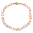 14k 5-6mm Pink Near Round Freshwater Cultured Pearl Bracelet