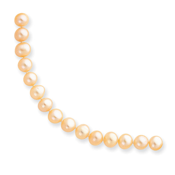 14K Gold Pink Freshwater Pearl Necklace Elegant 18-Inch Cultured Design