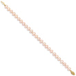 14k 7-8mm Pink Near Round Freshwater Cultured Pearl Bracelet