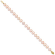 14k 8-9mm Pink Near Round Freshwater Cultured Pearl Bracelet