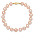 14k 8-9mm Pink Near Round Freshwater Cultured Pearl Bracelet