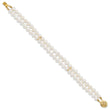 14k 5-6mm White Near Round FW Cultured Pearl 2-strand Bracelet