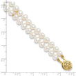 14k 5-6mm White Near Round FW Cultured Pearl 2-strand Bracelet