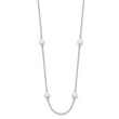 14k White Gold 4-5mm White Near-Round Freshwater Cultured Pearl 8-Station 16 inch Necklace