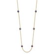 14k 5-6mm Black Near Round Freshwater Cultured Pearl 9-station 16 inch Necklace