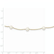 14K Gold Freshwater Pearl Necklace with Elegant White Cultured Pearls