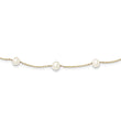 14K Gold Freshwater Pearl Necklace with Elegant White Cultured Pearls