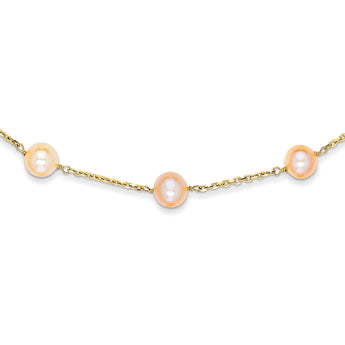 14K Gold Freshwater Pearl Necklace with Elegant Cream Hue
