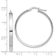 14K White Gold 3mm XL Hoop Earrings