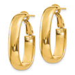 14k 5.75mm Oval Omega Back Hoop Earrings