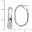 14k 5.75mm White Gold Oval Omega Back Hoop Earrings