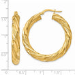 14k 5mm Satin & Polished Twisted Hoop Earrings