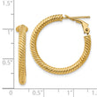 14k 3x20mm Twisted Round Hoop Earrings