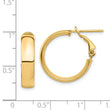 14k High Polished 5mm Omega Back Hoop Earrings