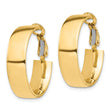 14k High Polished 7mm Omega Back Hoop Earrings