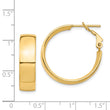 14k High Polished 7mm Omega Back Hoop Earrings