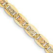 14K 26 inch 3.8mm Tri-color Pav‚ Valentino with Lobster Clasp Chain
