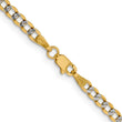 14K 16 inch 3.4mm Semi-Solid with Rhodium Pav‚ Curb with Lobster Clasp Chain