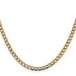 14K 16 inch 4.3mm Semi-Solid with Rhodium Pav‚ Curb with Lobster Clasp Chain