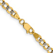 14K 16 inch 4.3mm Semi-Solid with Rhodium Pav‚ Curb with Lobster Clasp Chain
