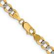 14K 16 inch 5.2mm Semi-Solid with Rhodium Pav‚ Curb with Lobster Clasp Chain
