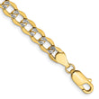 14k 5.2mm Semi-solid with Rhodium Pav‚ Curb Chain