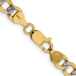 14K 16 inch 6.75mm Semi-Solid with Rhodium Pav‚ Curb with Lobster Clasp Chain
