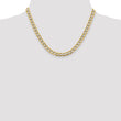 14K 16 inch 6.75mm Semi-Solid with Rhodium Pav‚ Curb with Lobster Clasp Chain