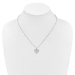 Sterling Silver 925 Cross in Heart Diamond Pendant Necklace Elegant Two-Tone Design