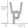 Sterling Silver 925 Polished Diamond Initial P Necklace with Extender