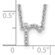 Sterling Silver 925 Polished Diamond Initial R Necklace with Extender