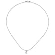 Sterling Silver 925 Princess-Cut CZ Pendant Necklace, Polished with Rhodium Finish