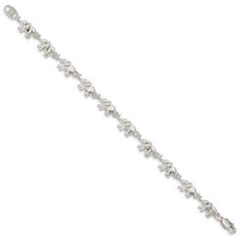 Sterling Silver Elephants Bracelet