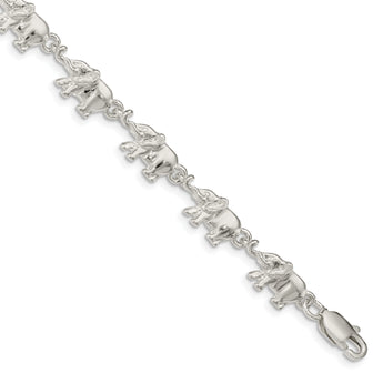 Sterling Silver Elephants Bracelet