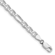 Sterling Silver Rhodium-plated 4.5mm Figaro Anchor Chain