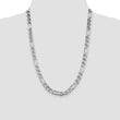 Sterling Silver Rhodium-plated 7.75mm Figaro Anchor Chain